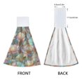 thumbnail image 3 of Yayeee Kitchen Hanging Hand Towels Set of 2 with Loop Bathroom Absorbent Tie Towel, Colorful Water Lilies Pattern, 3 of 7