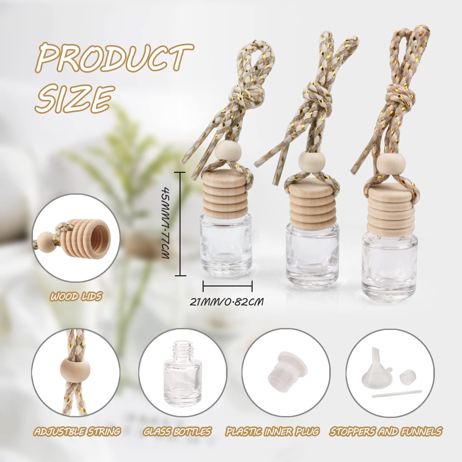 20-pack 5 car hanging perfume bottles car air freshener diffuser bottles aromatherapy essential oil fragrance diffuser car decorations