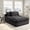 Black, variant on 69'' Oversized Corduroy Upholstered Armless Sofa Bed,Chaise Lounge Reading Chairs, Cozy Lazy Couch for Living Room, Gray.