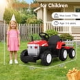 thumbnail image 5 of Farmdex 24V Ride on Tractor with Detachable Trailer, Ride on Toys for Kids w/ Remote Control, Electric Cars for Kids, LED Lights, Bluetooth, Music, MP3, Red, 5 of 8