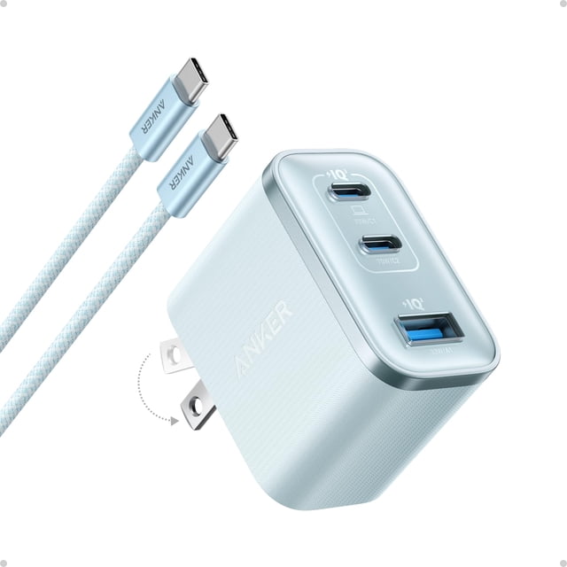 Cargador Anker B121A Nano 70W 3 Puertos USB-C Azul