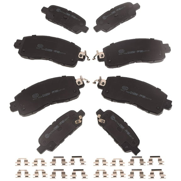 Front   Rear Disc Ceramic Brake Pads W/hardware 8PCS D1650 D905 by EGOESWELL