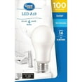 thumbnail image 1 of Great Value 100W A19 Daylight LED Bulbs 4-pack, 1 of 3