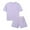 Purple, variant on Odeerbi Toddler Kids Boys Girls Cotton Pajama Sets Soft Comfy Loungewear Set Fashion Cute Solid Color Short Sleeve Top Shorts Home Wear Suit Sleepwear Purple