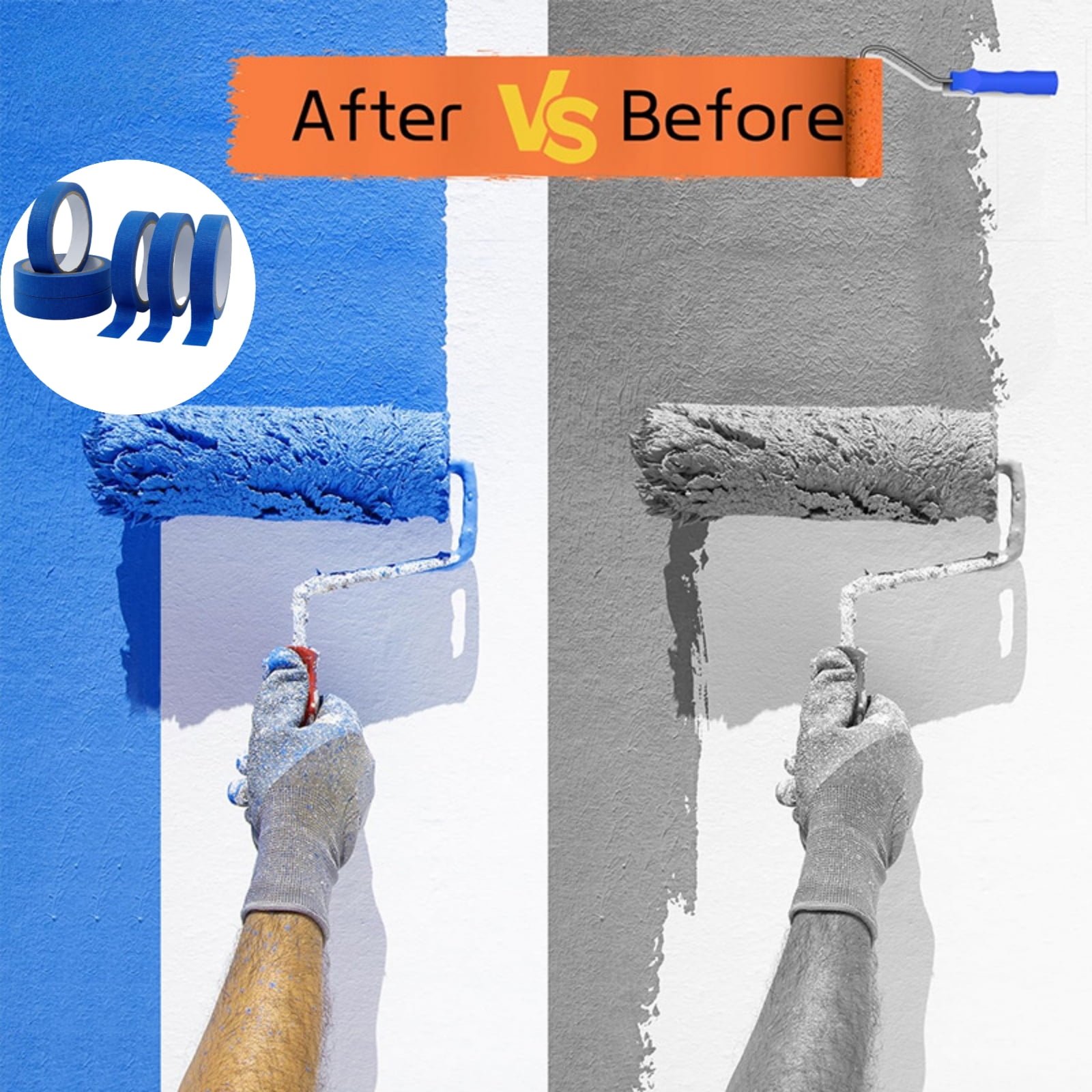 Painter's Tape, Masking Tape for Multi-Purpose, Painting Projects, DIY Crafts, Easy Removal, Anti-UV