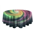 thumbnail image 5 of Colorful Tie Dye Spiral Galaxy Pattern Round Tablecloth 60"x60",Wrinkle Wipeable Table Cloth for Kitchen Dining Room Picnic Patio Party, 5 of 6