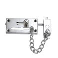 thumbnail image 1 of Cerradura de seguridad de puertas con cadena de acero inoxidable, cerradura antirrobo plateada, deslizante sólido para casa, Hotel, protección confiable para la familia, 1 Uds., 1 of 4