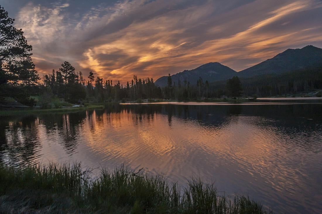 Sprague Lake Rocky Mountain National Park Photo Art Print Poster 18x12 inch