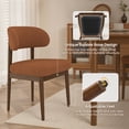 thumbnail image 5 of Hawsaiy Dining Chairs Set of 6, Upholstered Kitchen & Dining Room Chairs with Solid Wood Frame, Curved Back Side Chairs, Brown, 5 of 9