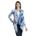thumbnail image 2 of Made by Johnny Women's Off-Duty Open Front Tie Dye Cardigan XXL WHITE_NAVY, 2 of 6