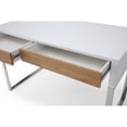 thumbnail image 6 of Jamir Rectangular MDF Desk with 2 Storage Drawers and Silver Legs, White, 6 of 9