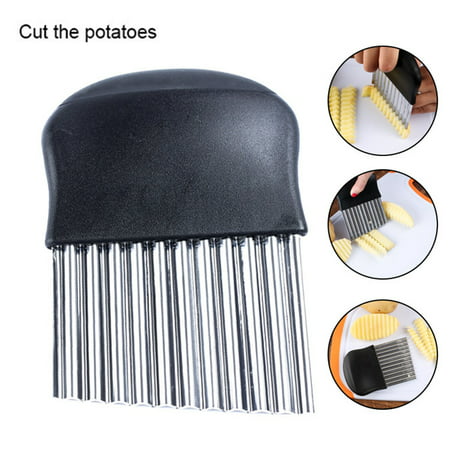 Jeobest Stainless Steel Crinkle Cut Knife - Wave Slicer - Fruit and Vegetable Wavy Chopper Knife - Stainless Steel Wavy Chopper Potato Cutter Knife Crinkle Cutter Blade for Potato French Fries