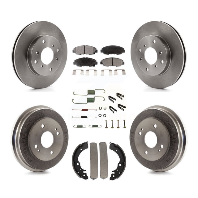 Transit Auto Front Rear Disc Brake Rotors Ceramic Pads and Drum Kit (7Pc) for Car Honda Accord K8T-102804