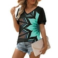 thumbnail image 4 of Giftesty Womens Summer Tops V Neck T Shirts Dot Puff Sleeve Tops, 4 of 8
