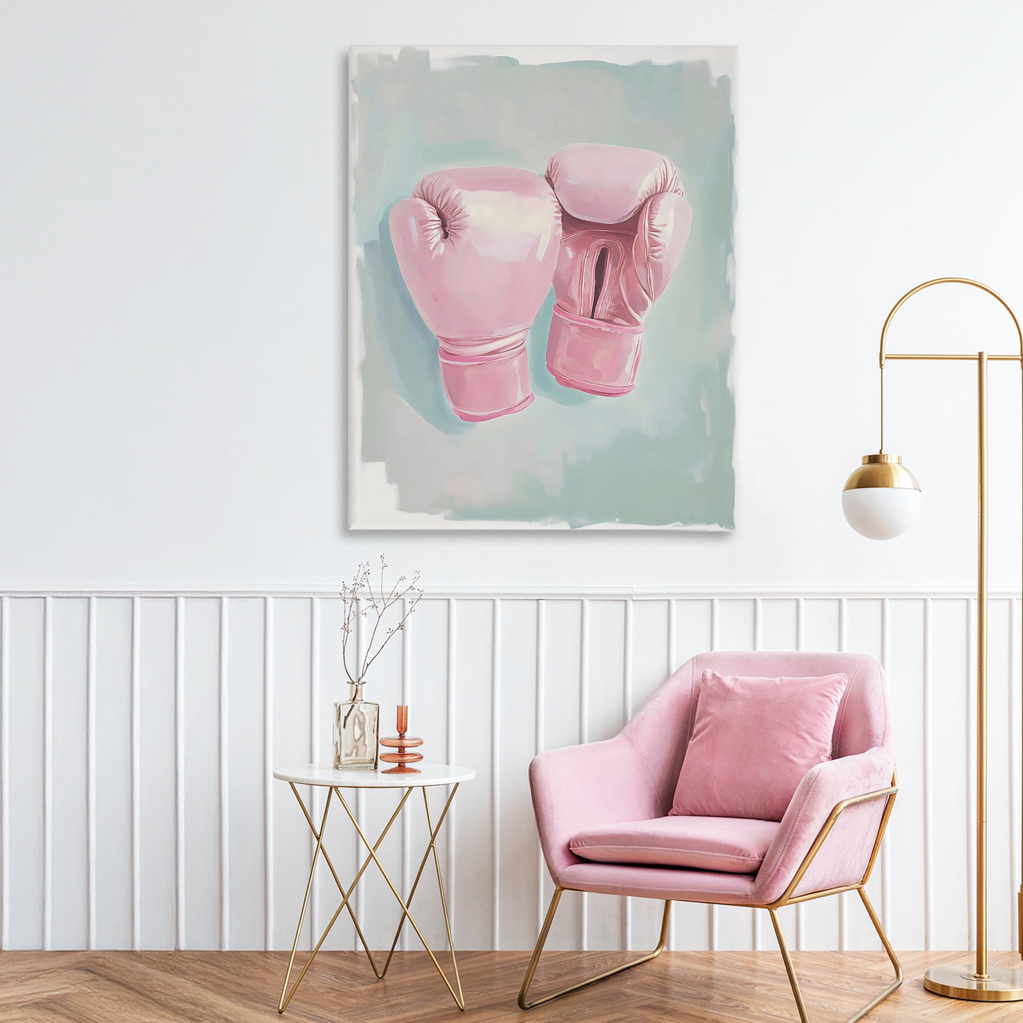 Stupell Industries Feminine Pink Boxing Gloves Canvas Wall Art, design by The Prints Vibe