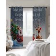 thumbnail image 2 of Santa Claus Elk Blackout Curtains for Bedroom - 84 Inch Long Light Blocking 2 Panels Set, Xmas Pine Trees Snowflakes Winter Gray Thermal Insulated Living Room Drapes Grommet Window Curtains 52"x84", 2 of 8