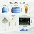 thumbnail image 2 of Eurhowing 7-Piece Japanese Matcha Tea Set, Matcha Whisk Set with Bamboo Whisk, Chawan Bowl, Scoop & Sifter, Complete Ceremony Kit, Gift, Blue, 2 of 7