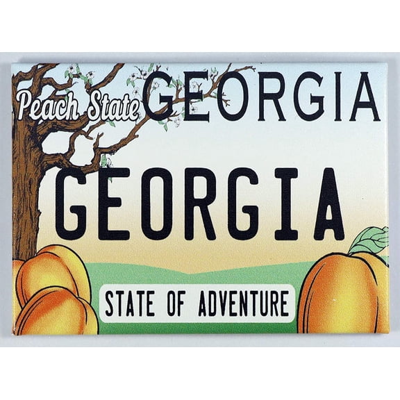 Georgia License Plate Fridge Collector's Souvenir Magnet 2.5" X 3.5"