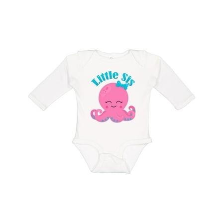 

Inktastic Cute Octopus Little Sis Girls Long Sleeve Baby Bodysuit