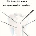thumbnail image 3 of HLONK 6pcs Set Teeth Tools  Stainless Steel Oral Hygiene Kit with Stomatoscope  Scaler and Pick-up Tools  Non-Slip Pattern Handle Teeth Cleaning Kit zzz, 3 of 5