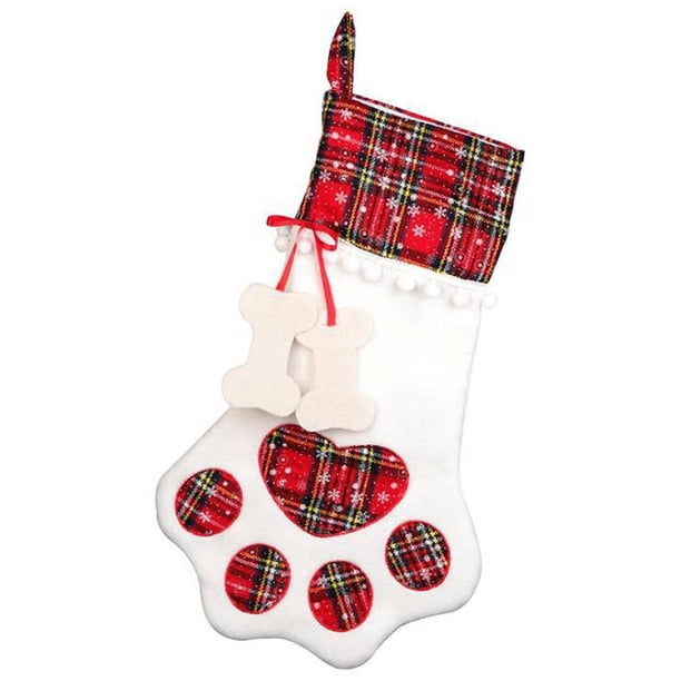 Calcetín navideño para perro mascota, liga navideña colgante, patas grandes para decoración navideña, decoraciones navideñas, calcetines navideños, bolsa de regalo, celosía de pata de perro, calcetín