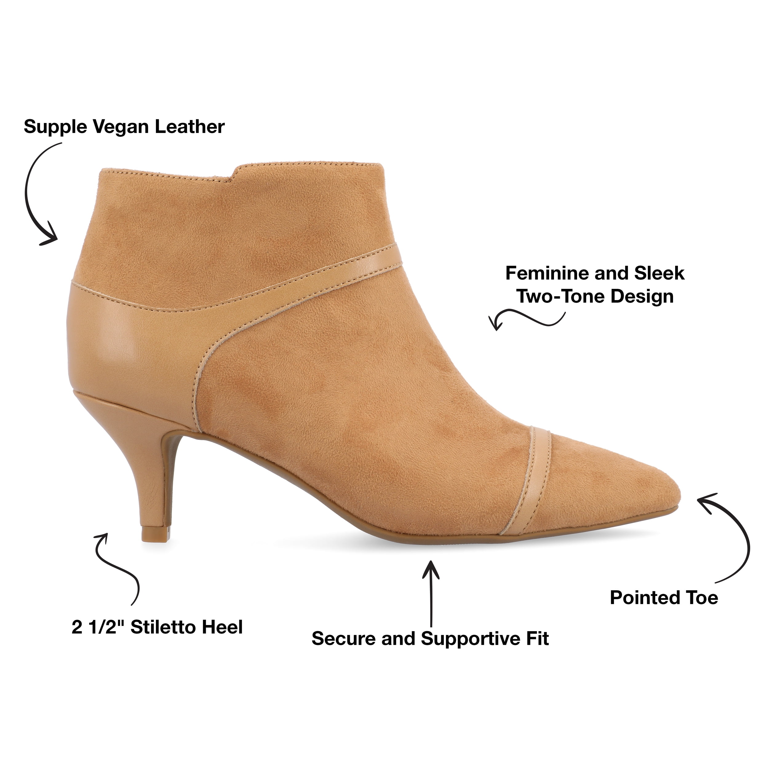 Journee Womens Embrie Low Ankle Pointed Toe Booties