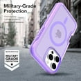 thumbnail image 3 of Magnetic Case for iPhone 15 Pro Max, Compatible with MagSafe Charging, Shockproof Anti-scratch Protective Case PC Matte Translucent Ultra Thin Phone Cover for iPhone 15 Pro Max, Purple, 3 of 5