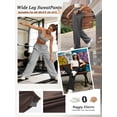 thumbnail image 3 of SWQZVT Wide Leg Sweatpants Womens Casual Drawstring Sweat Pants Soft Comfy Baggy Coffee Travel Lounge Pants L, 3 of 9