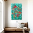 thumbnail image 2 of Elephant Stock Baubles In The Snow Wall Art - Vertical Multi Panel Canvas - Living Room Wall Decor - Holiday Multi Panel - Turquoise And Red Decor By Hello Angel - 28" x 45", 2 of 8