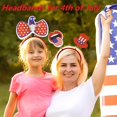 thumbnail image 4 of 12PCS 4th of July Headband Independence Day Head Boppers Accessories American Flag Star Gnome Pattern Headwear Party Favor Decorations, 4 of 5