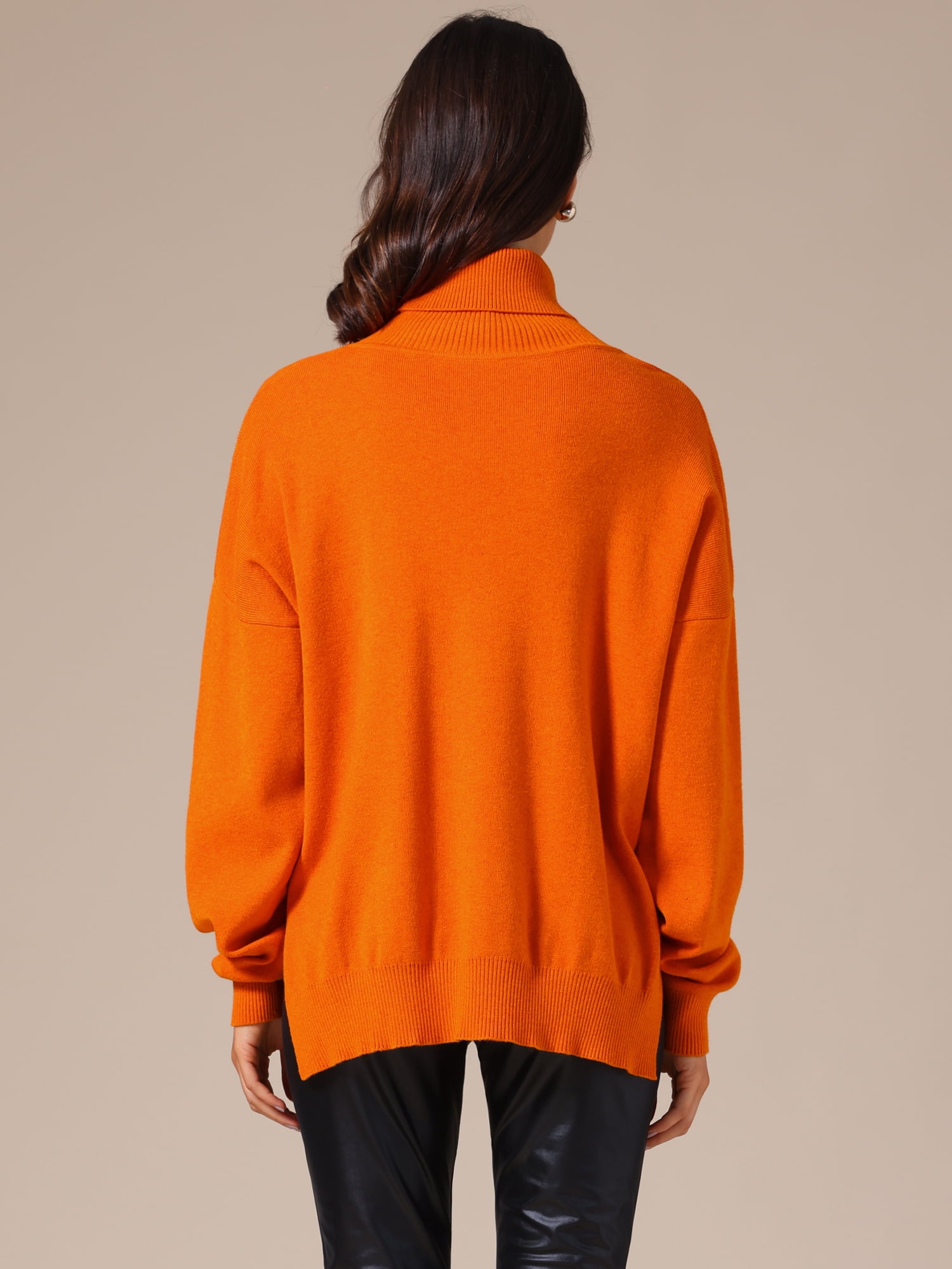 DARING DIVA Turtleneck Sweater Pullover Fall Winter Outfits 2XL Orange