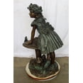 thumbnail image 6 of Nifao Elegant Girl Standing by a Frog on a Mushroom 31" x 20" x 43"H – Outdoor Bronze Fountain, Garden Water Feature, 31"L x 20"W x 43"H, 6 of 11