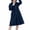 Navy, variant on Women's Midi Hooded Rain Jacket, Adjustable Drawstring Waist Long Windbreaker with Snap Closure and Elastic Cuffs, Waterproof Lightweight Trench Coat Outdoor Light Violet M