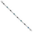 thumbnail image 3 of Gem Stone King 925 Sterling Silver Green Mystic Topaz and London Blue Topaz and Lab Grown Diamond Bracelet for Women | 4.81 Cttw | Gemstone November Birthstone | Oval 6X4MM | Length 7.25 inches, 3 of 6