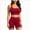 Red, variant on Women 2 Piece Workout Sets Padded Tank Tops Tummy Control Leggings Gym Outfits,Seamless(Khaki,M)