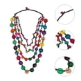 thumbnail image 2 of Retro Style Coconut Shell Necklace Multi Color Beaded Necklace for Decoration 3Pcs, 2 of 5