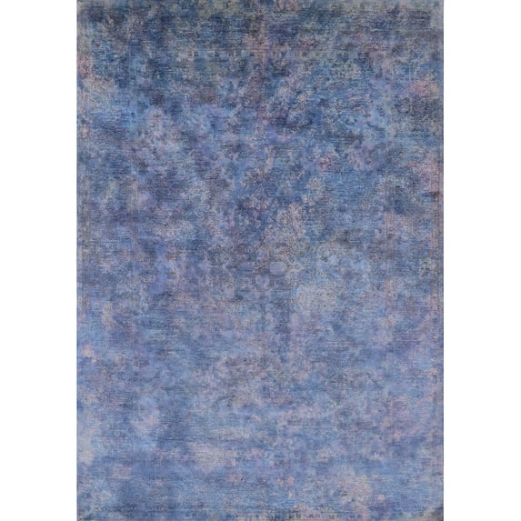 Ahgly Company Machine Washable Indoor Rectangle Industrial Modern Light Purple Blue Area Rugs, 4' x 6'