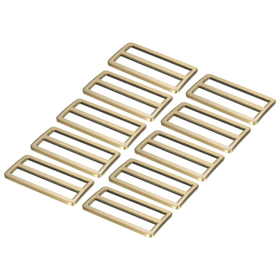 Uxcell 2 Inch Tri-Glide Slide Buttons, 10 Pack Buckle Webbing Strap Fastener for Backpack Bag Belt, Brass