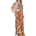 thumbnail image 3 of Sakkas Georgettina Flowy Rhinestone V Neck Long Caftan Dress / Cover Up - 17208-BlackWhiteMulti - One Size, 3 of 5