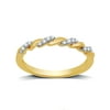 Forever Bride 1/10 Carat T.W. Round Diamond Sterling Silver And 14 Kt Gold Plated Accent Band