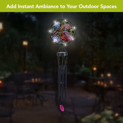 Briarwood Lane Perched Cardinals Illuminated Wind Chime