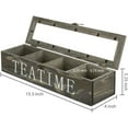 thumbnail image 2 of MyGift 4-Compartment Vintage Gray Wood Tea Bag Storage Organizer with Clear Lid, 2 of 7