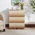 thumbnail image 5 of WIRRYTOR Curved Wave Narrow Nightstand Set of 2 for Bedroom, Mid-Century Modern 3 Drawer Slim Bedside Tables, Retro End Table Set of 2, Natural, 5 of 9