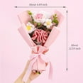 thumbnail image 2 of Completed Handmade Knitted Bouquet, Pink Crochet Flowers Bouquet Knitted Fake Carnation Mix Crochet Bouquet for Valentines Day Mother's Day Birthday Wedding Teacher’Day Gift and Home Decor, 2 of 7