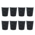 thumbnail image 1 of PENGXIANG 50pcs Disposable Coffee Cups Insulation Takeaway Threaded Paper Cup 8oz Black, 1 of 6
