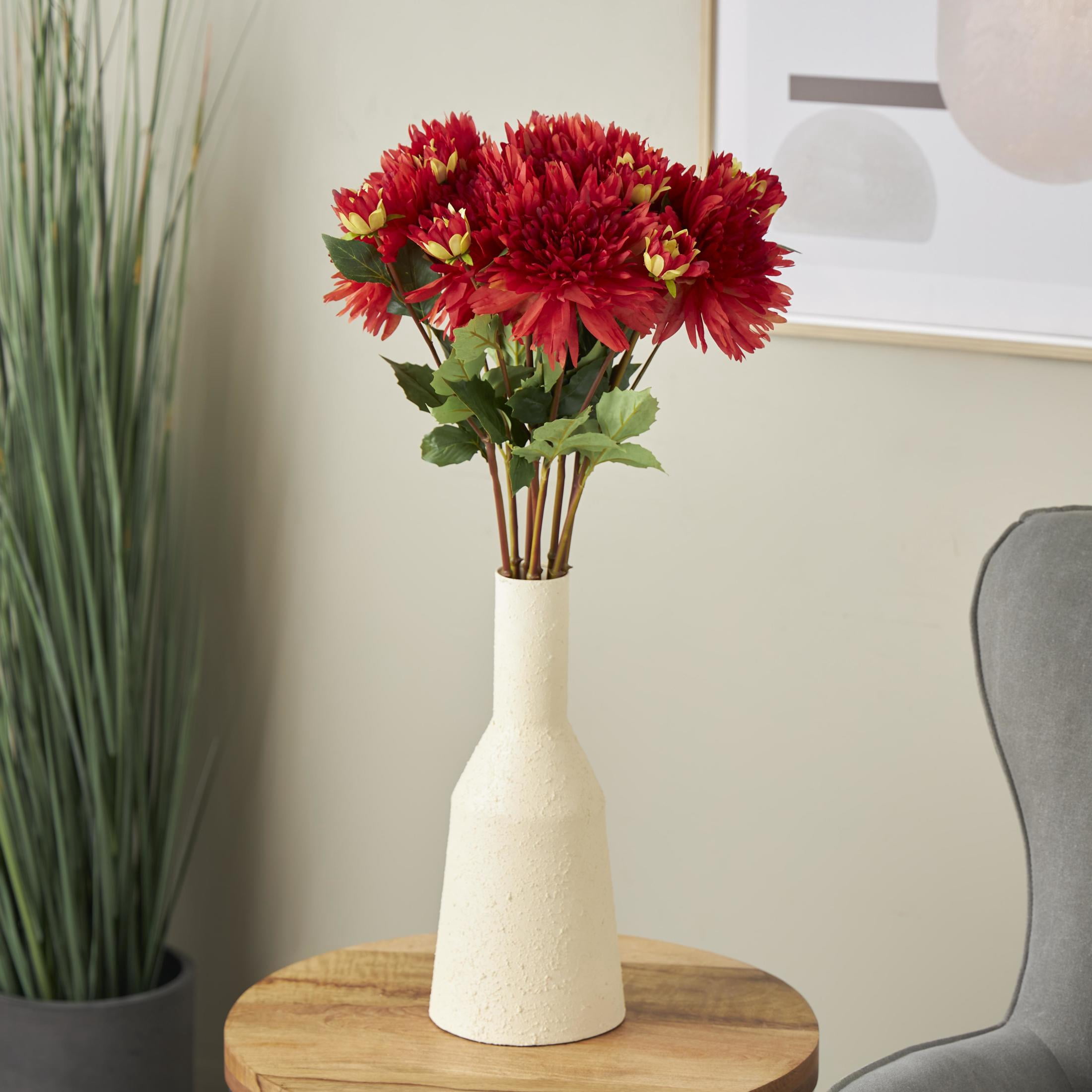 31" Plastic Floral Tall Dahlia Artificial Flower Stem, by DecMode (8 Count)