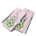 thumbnail image 3 of ELEHOLD Flip Wallet Case for iPhone 13 Case with Beautiful Flower Butterfly Pattern Card Slots Holders Kickstand Function Magnetic Clasp Leather Shockproof Case with Wrist Lanyard,M, 3 of 7