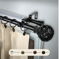 thumbnail image 3 of Matthias 13/16" Double Bay Window curtain rod Adjustable 20"-36", 38"-72" - Black,(ABay-88-2D), 3 of 4