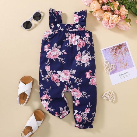 

Wolfast Promotion Summer Toddler Baby Girl Printed Sleeveless Suspenders Romper Infant Sling Jumpsuit