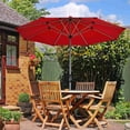 thumbnail image 1 of Costway 9' Patio Market Umbrella Outdoor Table  Aluminum Crank W/8 Ribs Burgundy, 1 of 10